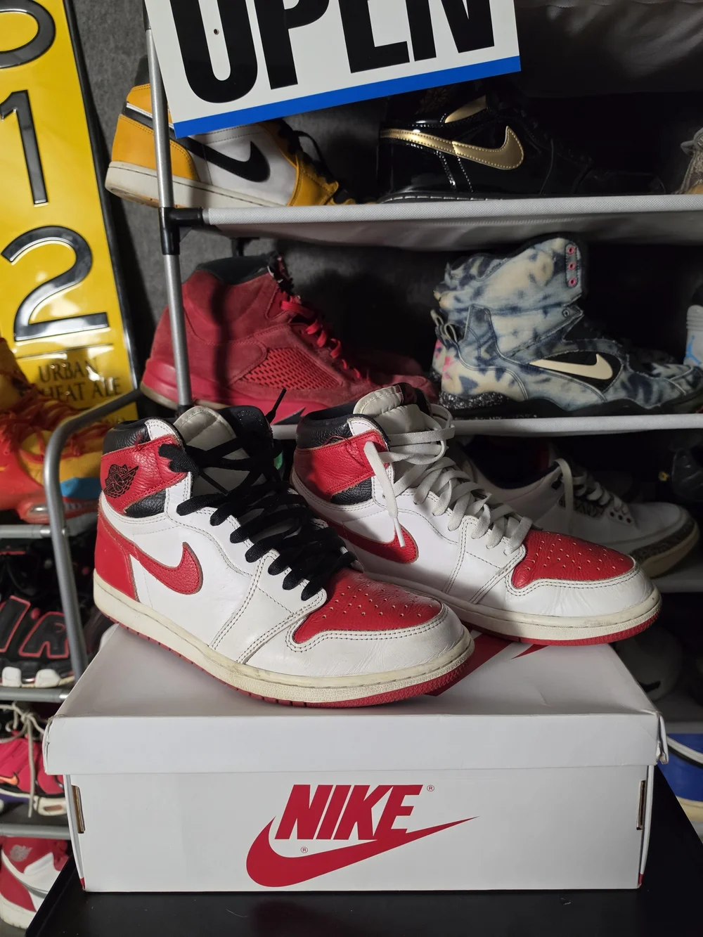 🔥 Nike Jordan 1 Heritage OG Red White Black High-Top Basketball Sneakers 10.5